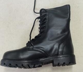 Sepatu Bot Polisi Kulit Hitam Taktis Ringan Anti Slip
