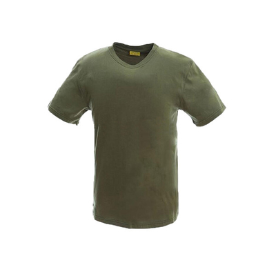 Hijau tentara taktis memakai 100% katun T shirt kain katun militer kemeja leher bulat kemeja pria rajutan
