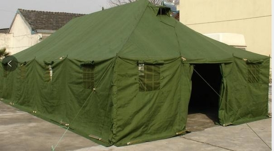 Perlengkapan Luar Ruangan Taktis Hijau Zaitun Tenda 10 Orang Tahan Air 8 * 4.8m