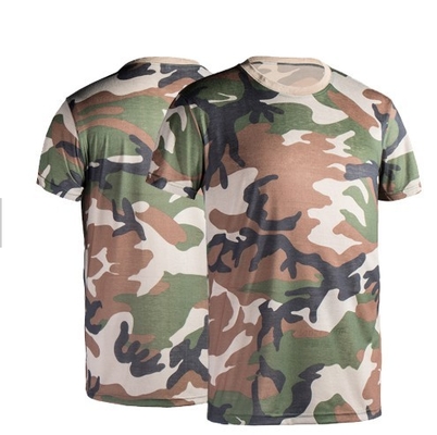 100% Katun Pakaian Taktis Militer Ripstop Camo Army T Shirt