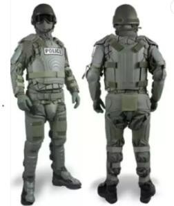 Army Green Full Body Riot Suit Polyethylene Foam Lining Riot Control Suit