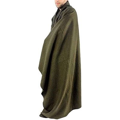 Grosir Soft 80% Wool Blanket Military Use Army Green