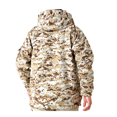 Dewasa Jaket Taktis Pria Windproof Kamuflase Stand Collar Polyester Serat Dengan Zipper