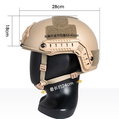 NIJ Tingkat IIIA Anti Bakteri Hitam Helm Balistik Taktis Dengan Perlindungan anti peluru