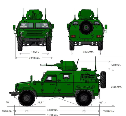 800cc Mesin Displacement 3 Amfibi Militer kendaraan lapis baja