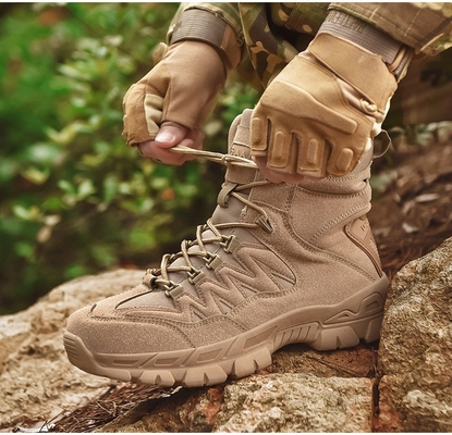 Outdoor Men's High-top Tactical Boots Mendaki Pegunungan Hunting Boots Latihan High-top Boots Pria