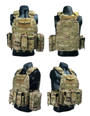 Removable Shoulder Strap Combat Tactical Vest dengan sistem Molle dan tali pinggang yang dapat disesuaikan