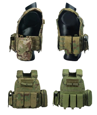 Removable Shoulder Strap Combat Tactical Vest dengan sistem Molle dan tali pinggang yang dapat disesuaikan