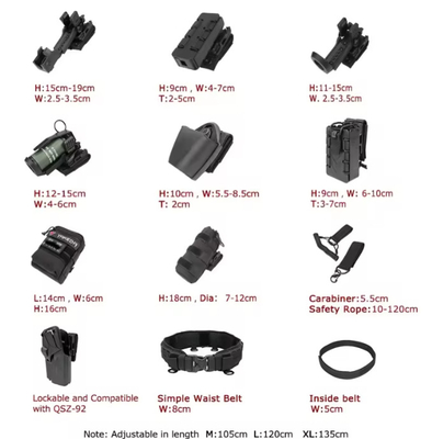 Aksesoris Holster Keamanan Luar Ruang Perjuangan Sabuk Taktis Dengan 11 Kantong