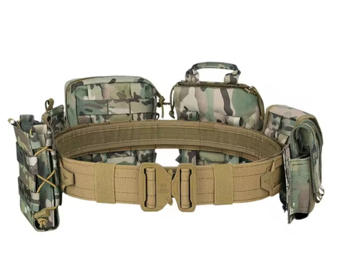 Equipo Tactico Adaptive Molle Bag 6 Piece Set Polyester Kamuflase Tali Pinggang Taktis Dengan Kantong Mag