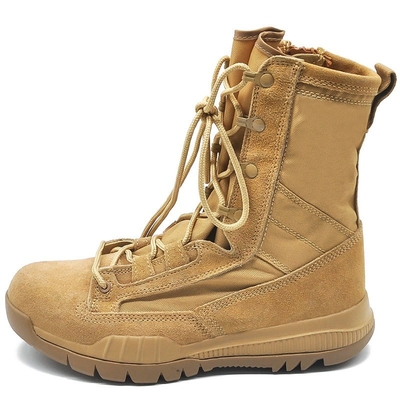 Sepatu Tinggi Ringan Gurun Waterproof Sport Karet Sepatu Tempur Kulit Hitam Sepatu Taktis Untuk Pria