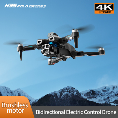 Profesional 4K HD ESC Dual Camera Mini Drone H35 aliran optik tanpa sikat WIFI Quadcopter Hindaran menghindari remote