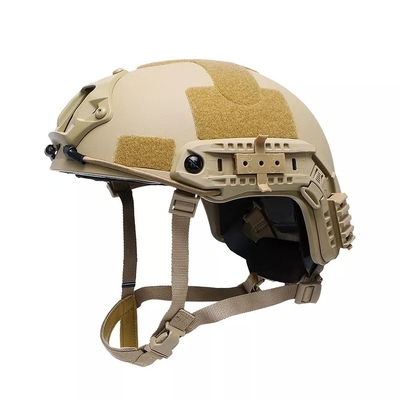 Helm Balistik FAST NIJ IIIA Pakaian Pelindung Kepala Balistik Kevlar Taktis Ukuran Besar Helm Khaki High Cut