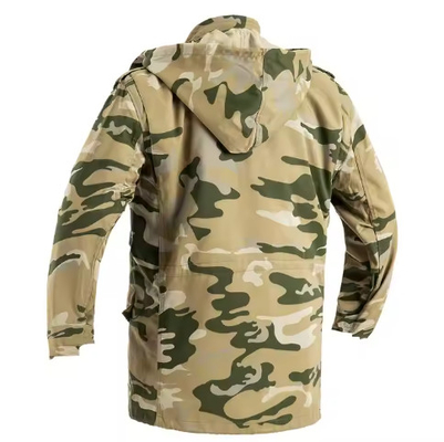 T65/C35 Kain Solid Pria Militer Taktis Jaket lengan panjang dan celana dengan split kulit