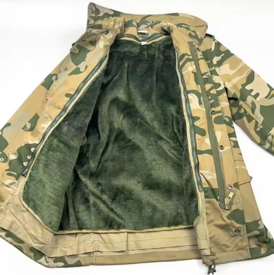 T65/C35 Kain Solid Pria Militer Taktis Jaket lengan panjang dan celana dengan split kulit