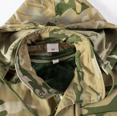 T65/C35 Kain Solid Pria Militer Taktis Jaket lengan panjang dan celana dengan split kulit