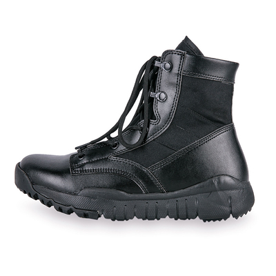 Sepatu Taktis Mid Calf dengan Waterproof Kulit Dasi Tutup / Baja Lining