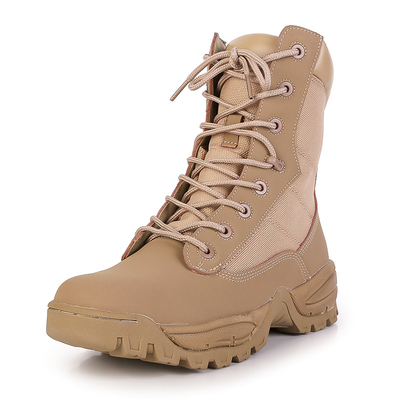 Sepatu tempur kulit tahan geser dengan alas karet penyerap kejut