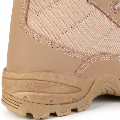 Sepatu tempur kulit tahan geser dengan alas karet penyerap kejut