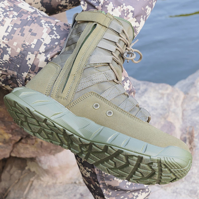 Sepatu tempur taktis profesional untuk penegak hukum dan militer yang terbuat dari lapisan kapas kulit