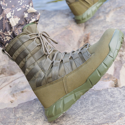 Sepatu tempur taktis profesional untuk penegak hukum dan militer yang terbuat dari lapisan kapas kulit