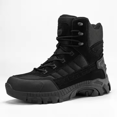 Boots kulit tahan lama untuk hiking di luar ruangan Boots kulit bernafas pria Safety Camo Style Boots untuk latihan tempur dan olahraga di luar ruangan