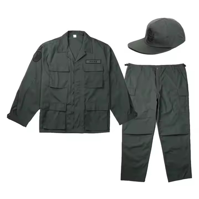 Logo yang disesuaikan BDU Combat Suit Solid Deep Green Uniform Taktis
