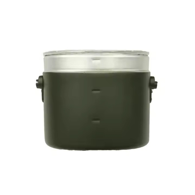 Kantin Taktis Olive Green Aluminium Kettle 3 Piece Lunch Box Peralatan Taktis Luar Ruangan