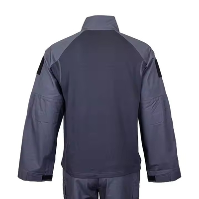 Setelan Taktis Zippered Multi-pocket dalam warna Biru Gelap dengan Logo Disesuaikan