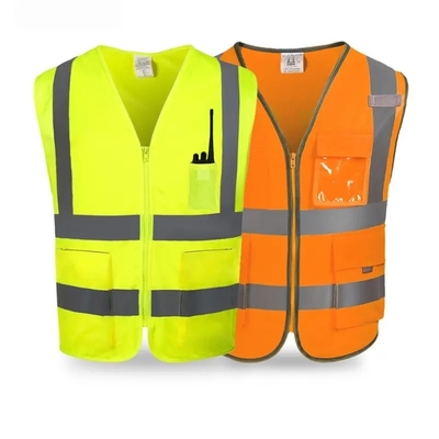 Jaket Visibilitas Tinggi Pakaian Kerja Jaket Keamanan Reflektif Dengan Reflektor untuk Keselamatan Tempat Kerja Jalan