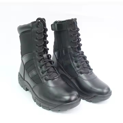 Hitam Full Grain Boots Kulit Keamanan Karet Hard Soled PU Kulit Asli Outdoor Boots untuk pria