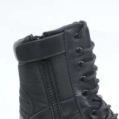 Hitam Full Grain Boots Kulit Keamanan Karet Hard Soled PU Kulit Asli Outdoor Boots untuk pria