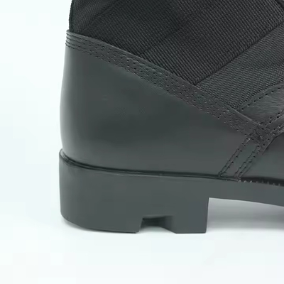 Hitam Full Grain Boots Kulit Keamanan Karet Hard Soled PU Kulit Asli Outdoor Boots untuk pria