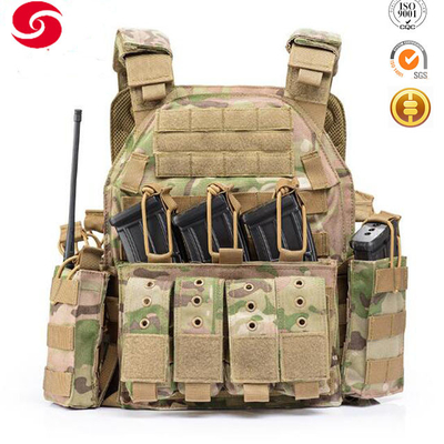 Removable Shoulder Strap Combat Tactical Vest dengan sistem Molle dan tali pinggang yang dapat disesuaikan